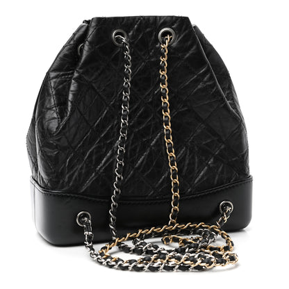 Chanel Aged Calfskin Quilted Small Gabrielle Backpack Black 3 of 9