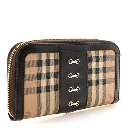 Burberry Haymarket Check Large Zip Around Wallet Brown 3 of 9