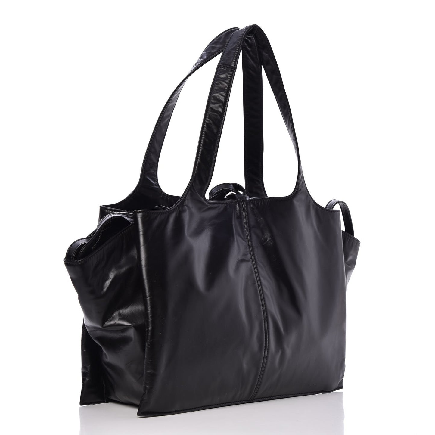Paperweight Calfskin Medium Tri-Fold Bag Black