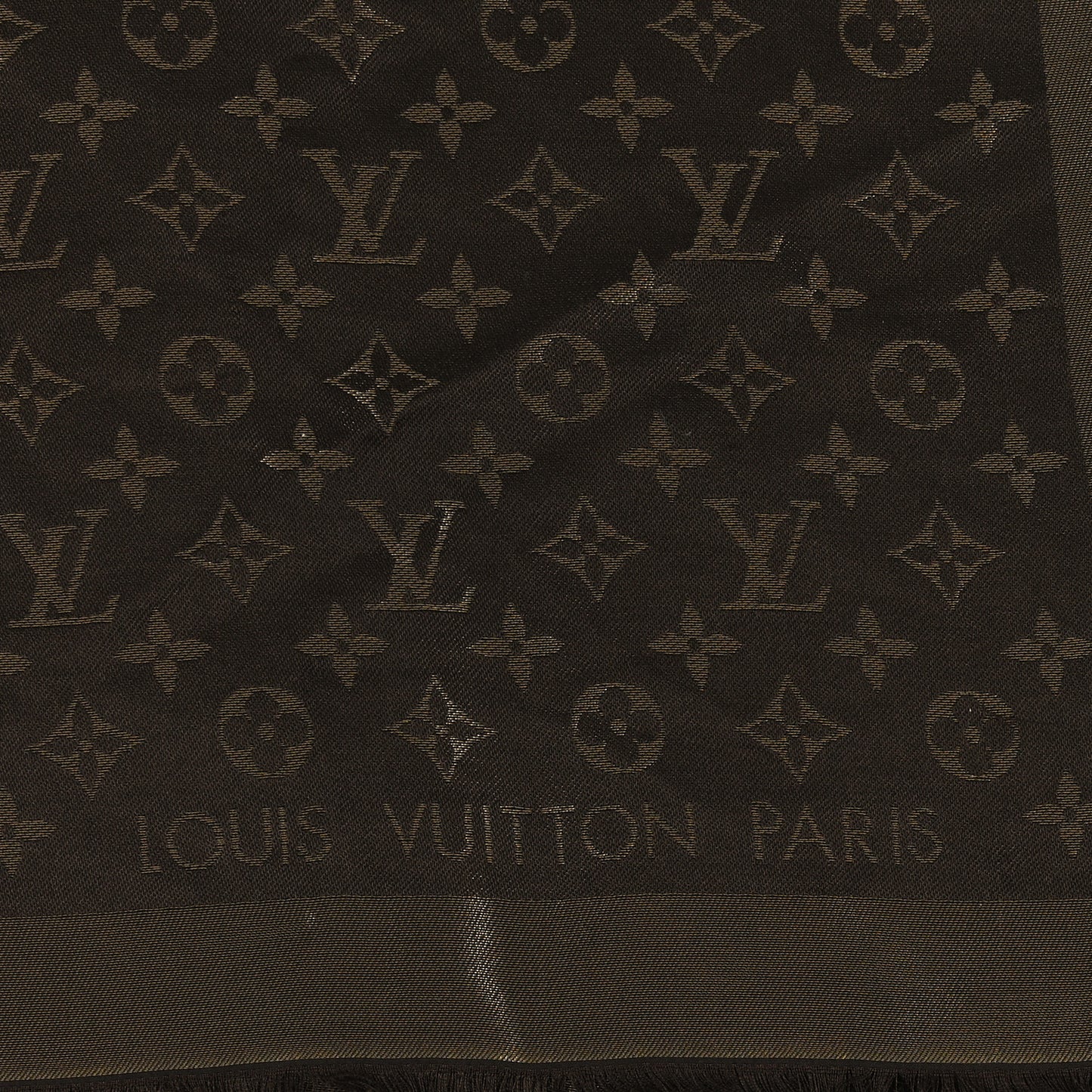 Silk Lurex Wool Monogram Shine Shawl Brown