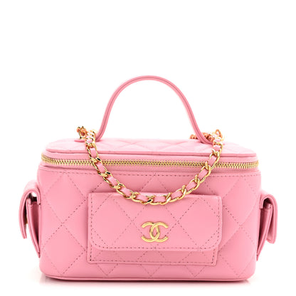 Chanel Lambskin Quilted Polly Pocket East West Top Vanity With Chain Pink 1 of 12