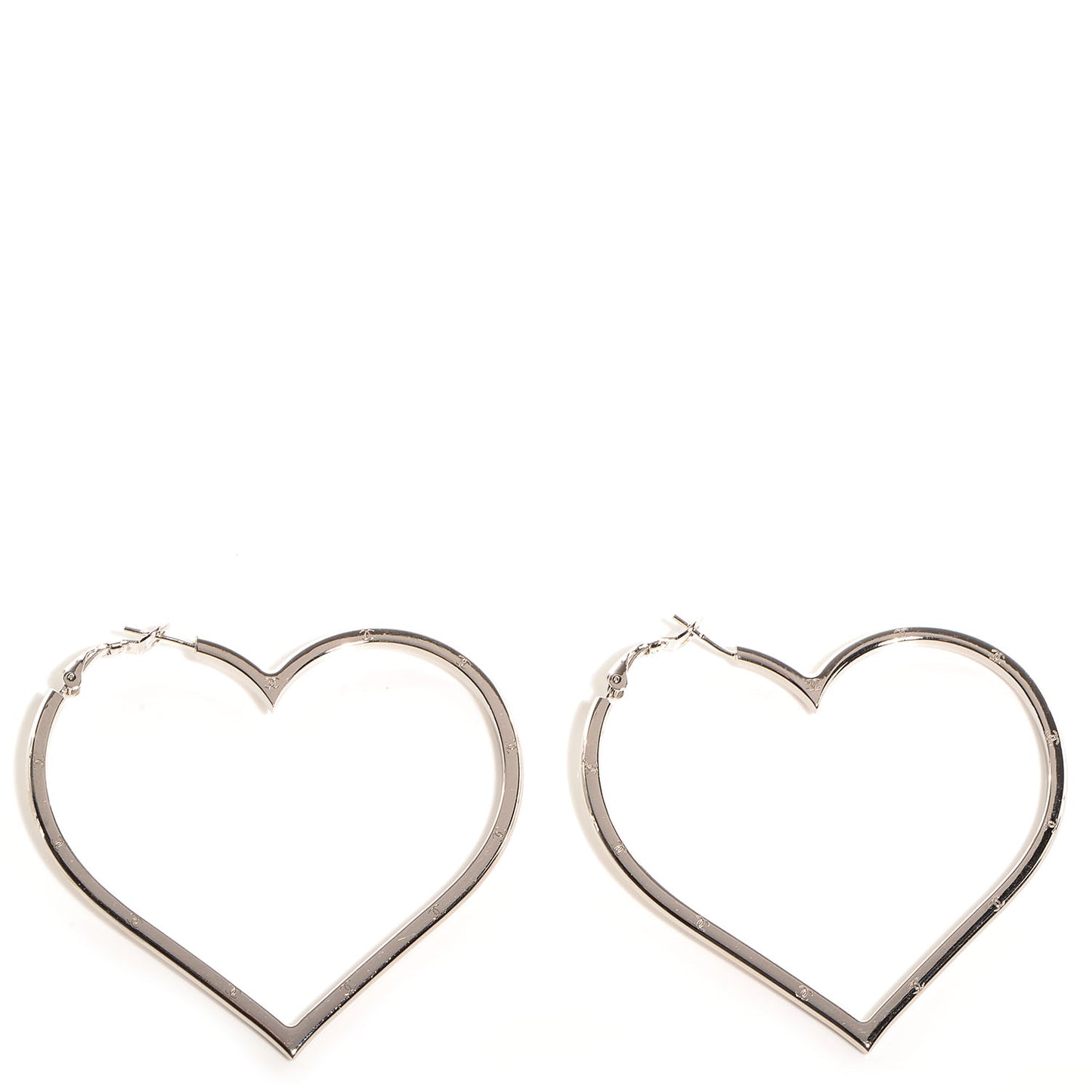 CC Heart Hoop Earrings Silver