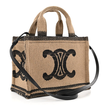 Celine Canvas Calfskin Small Cabas Thais Beige Black 3 of 10