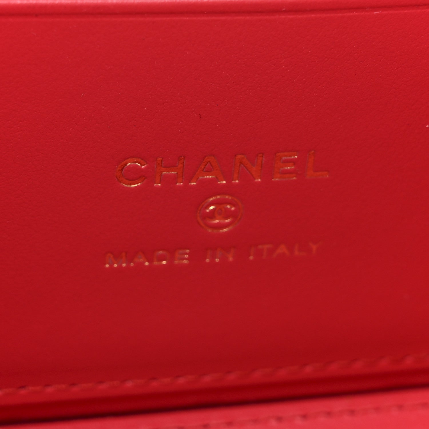 Chanel Caviar Quilted Small Vanity Case With Chain Red 6 of 11