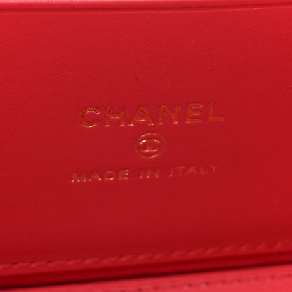 Chanel Caviar Quilted Small Vanity Case With Chain Red 6 of 11