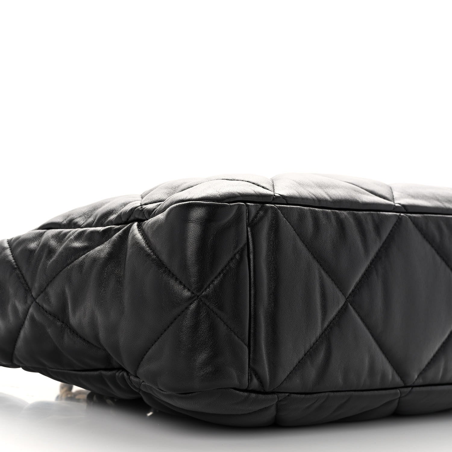 Chanel Lambskin Quilted Chanel 19 East West Shopping Bag Black 9 of 11