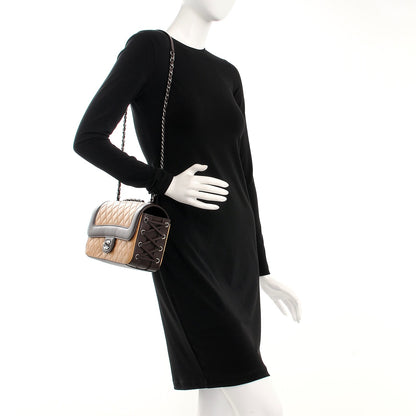 Chanel Calfskin Quilted Medium Coco Corset Flap Brown Beige 2 of 10