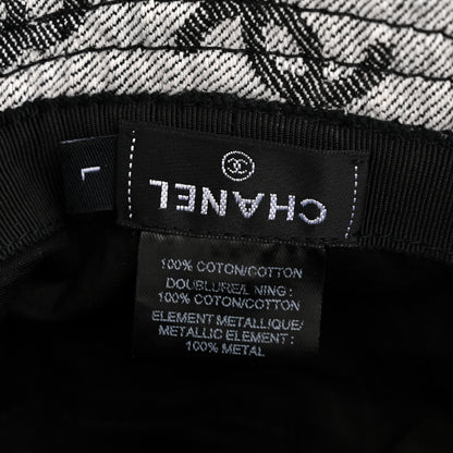 Chanel Denim CC Bucket Hat L White Black 8 of 11