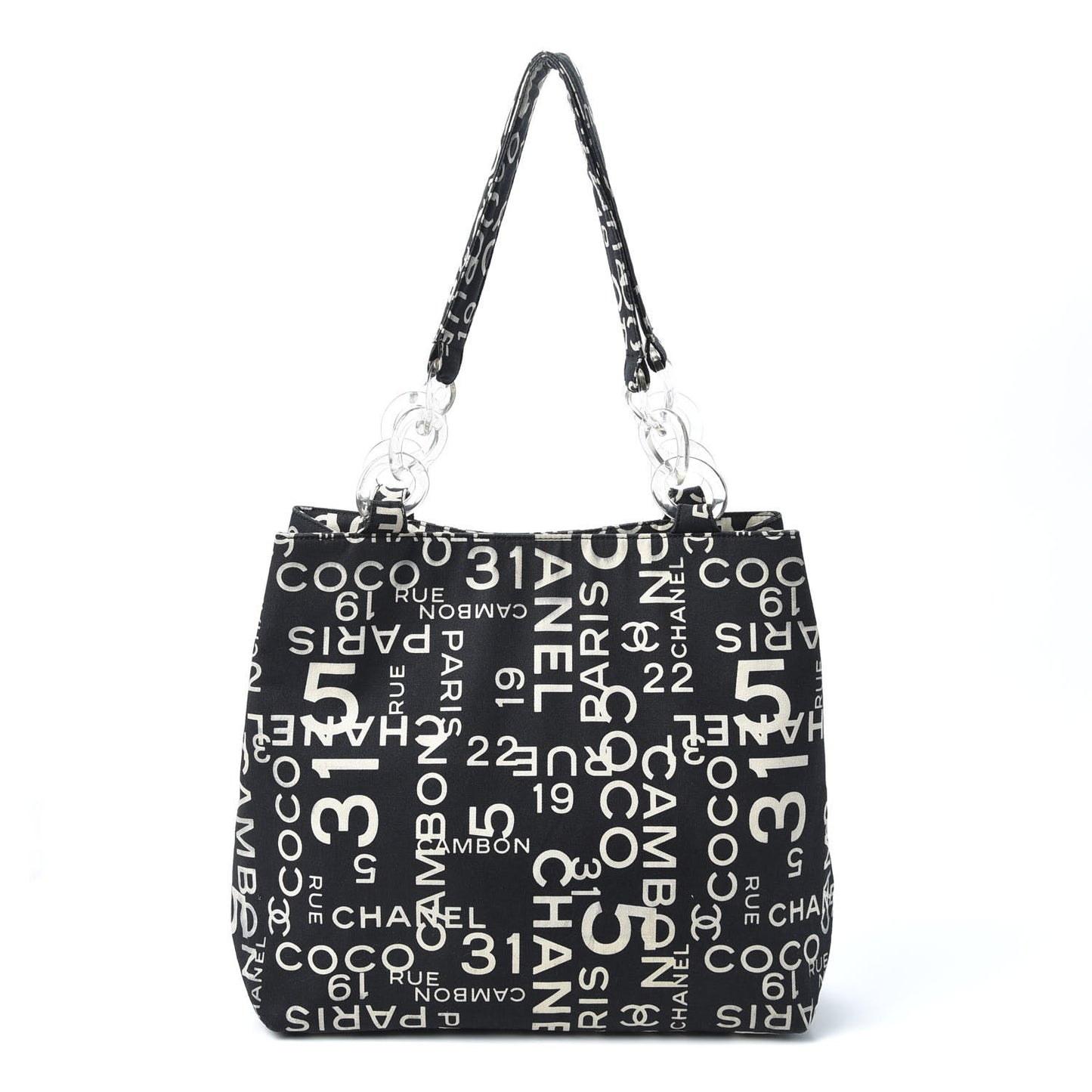 Canvas 31 Rue Cambon Beach Tote Black