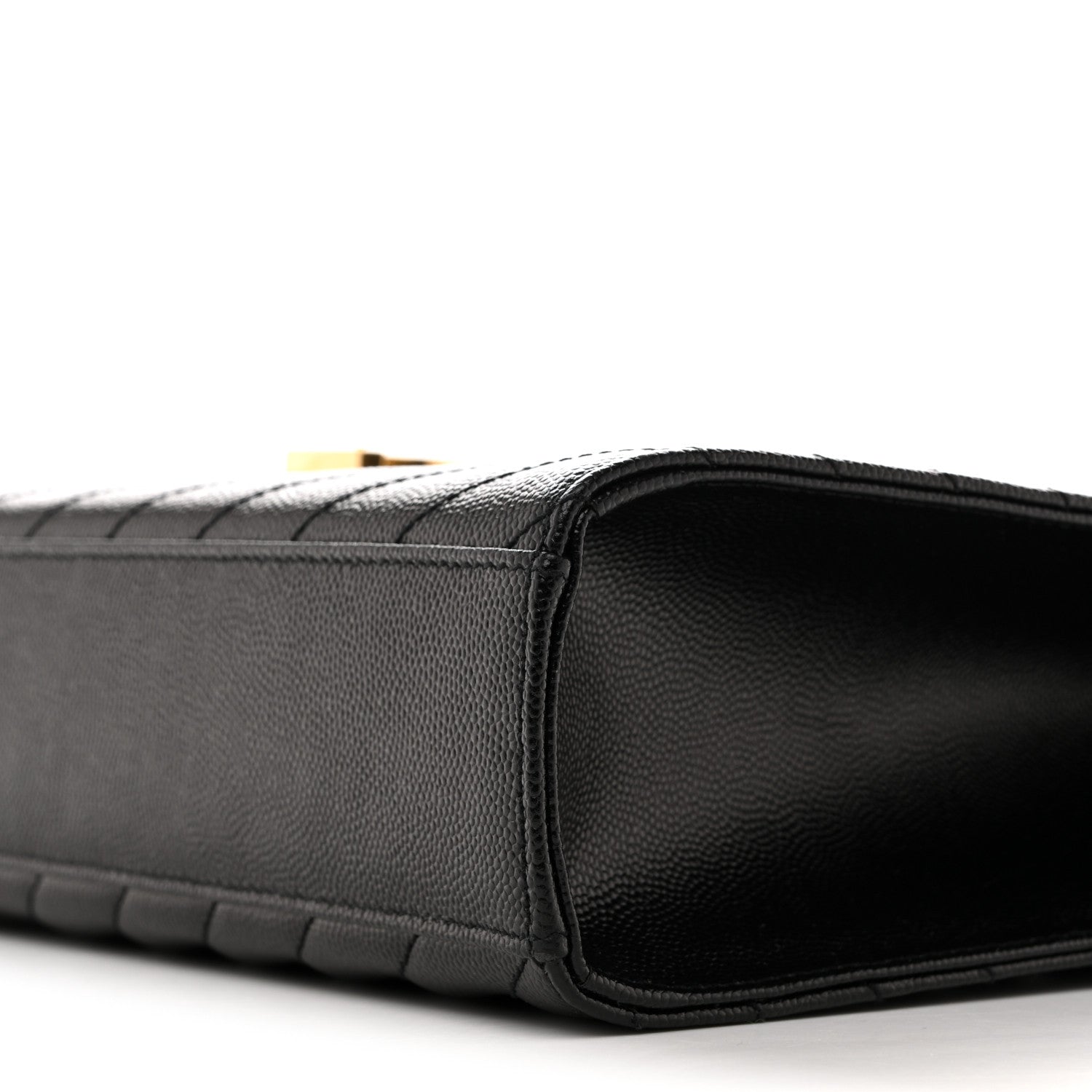 Saint Laurent Grain De Poudre Matelasse Chevron Large Monogram Satchel Black 10 of 13