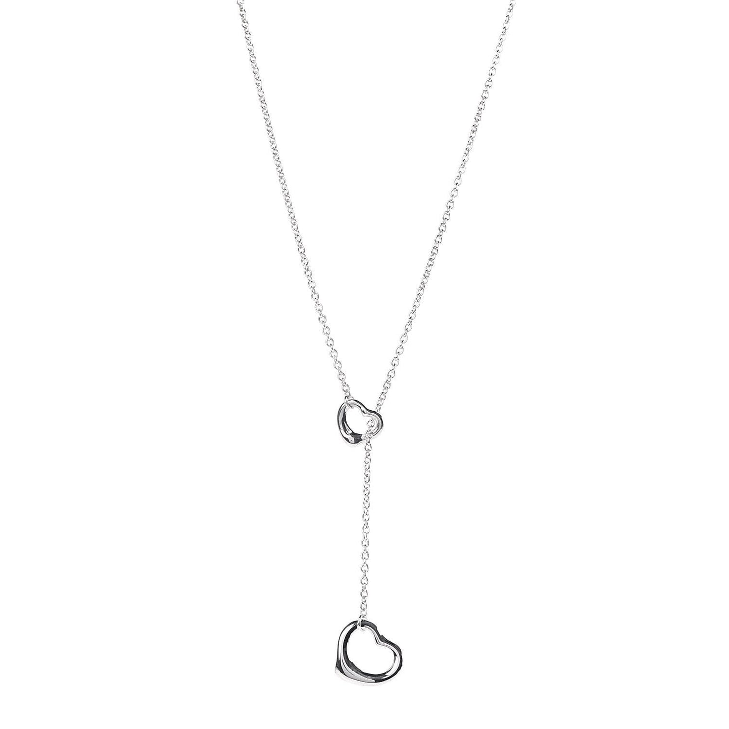 Sterling Silver Elsa Peretti Open Heart Lariat Necklace