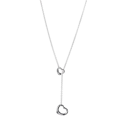 Tiffany Sterling Silver Elsa Peretti Open Heart Lariat Necklace 1 of 9