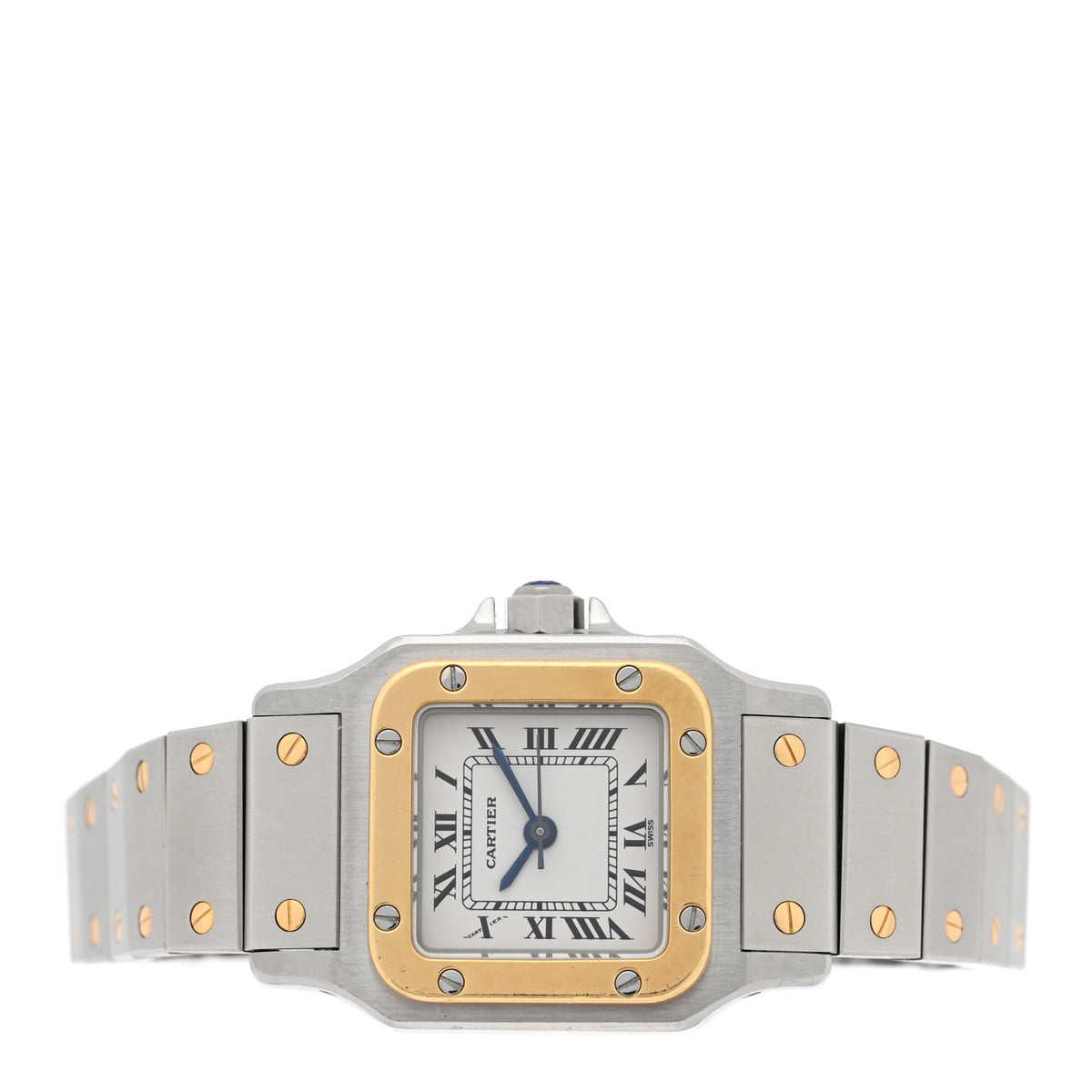 Cartier Stainless Steel 18K Yellow Gold 24mm Santos De Cartier Galbee Automatic Watch 2 of 5