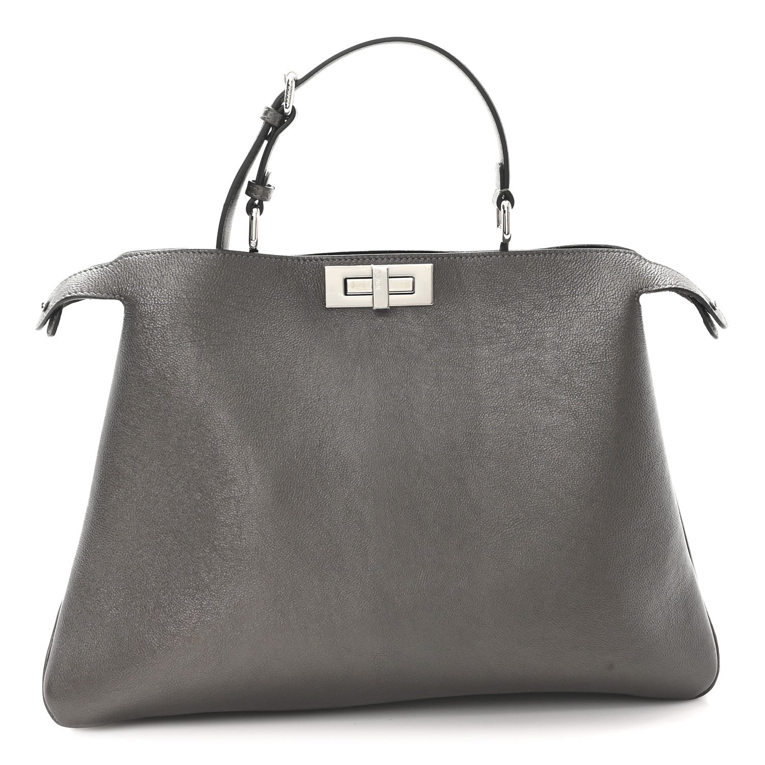 Fendi Metallic Vitello Large Soft Peekaboo Tortora 8 of 11