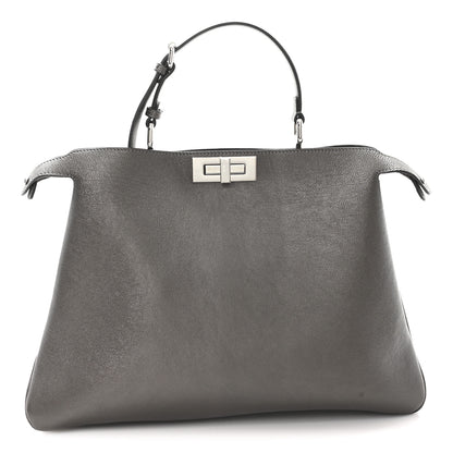 Fendi Metallic Vitello Large Soft Peekaboo Tortora 8 of 11
