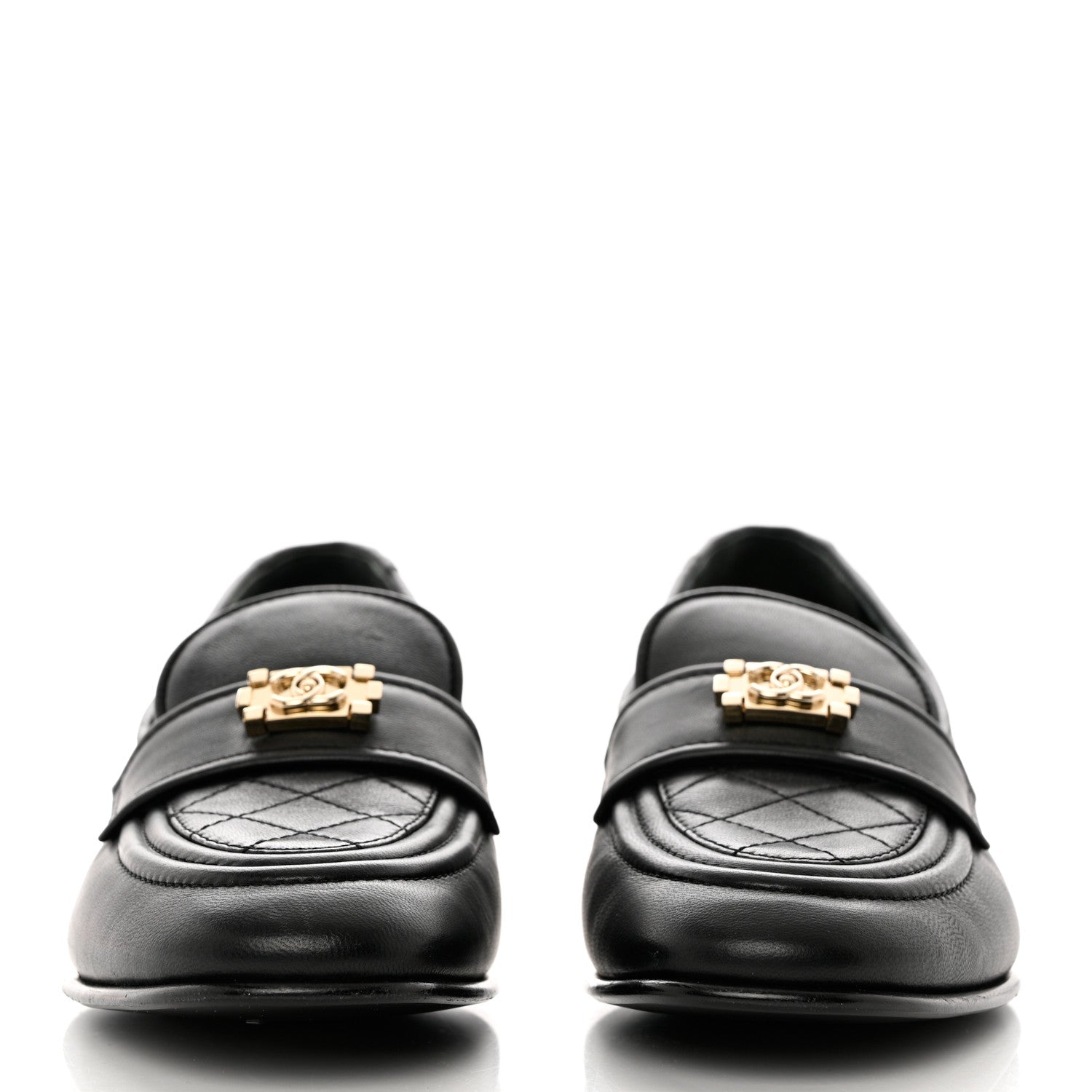 Chanel Lambskin Quilted Boy Loafers 38 Black 2 of 12