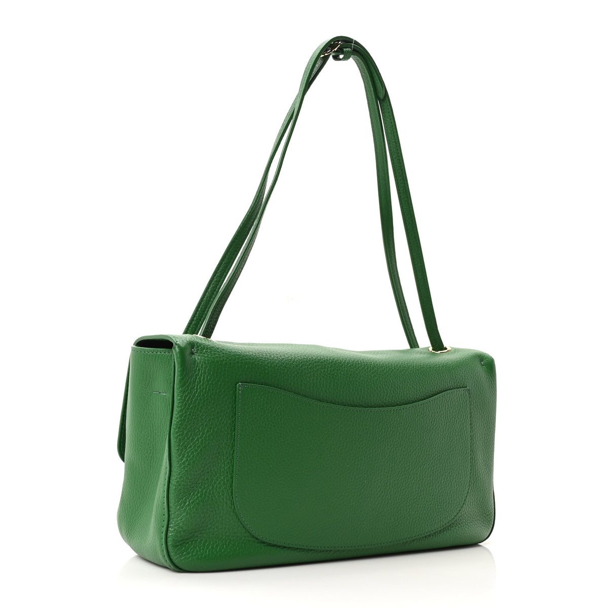 Grained Calfskin Small Souplissimo Maxi Flap Green