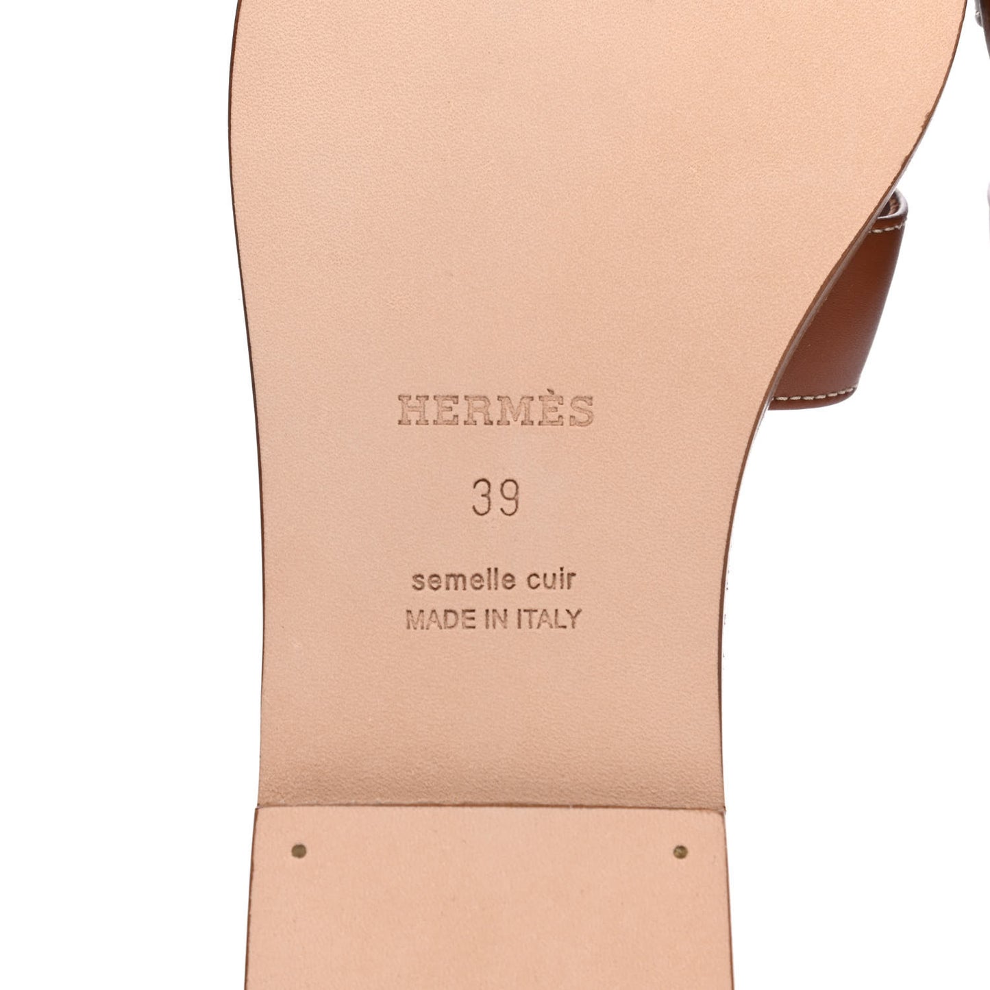 Box Calfskin Oran Sandals 39 Gold