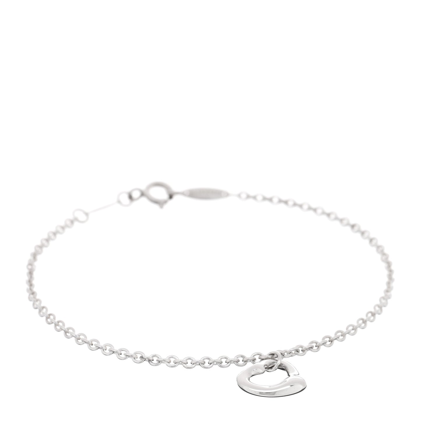 Sterling Silver Elsa Peretti Open Heart Charm Bracelet