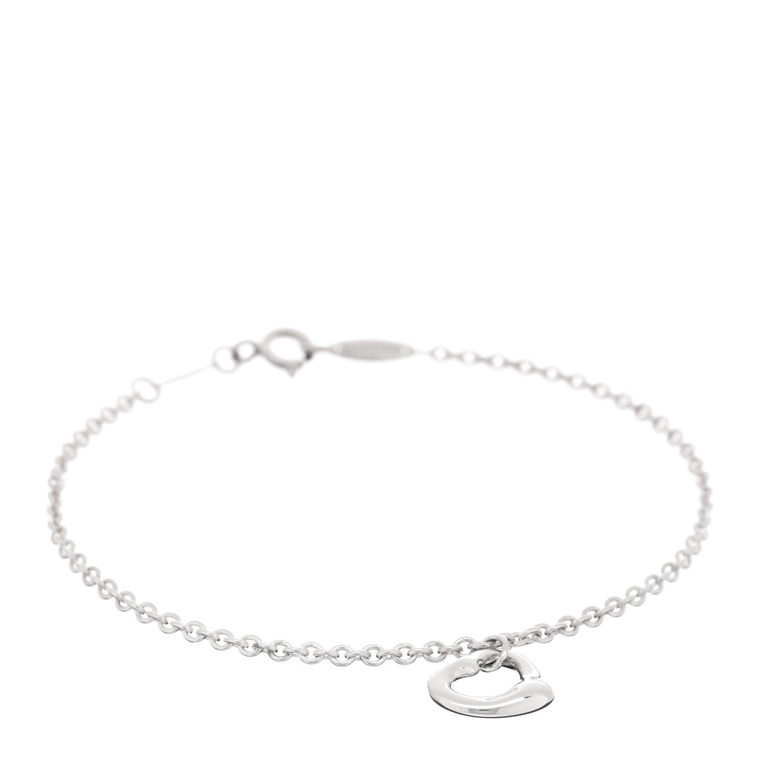 Tiffany Sterling Silver Elsa Peretti Open Heart Charm Bracelet 1 of 3