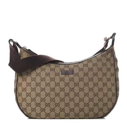 Gucci Monogram Medium Half Moon Hobo Dark Brown 1 of 16