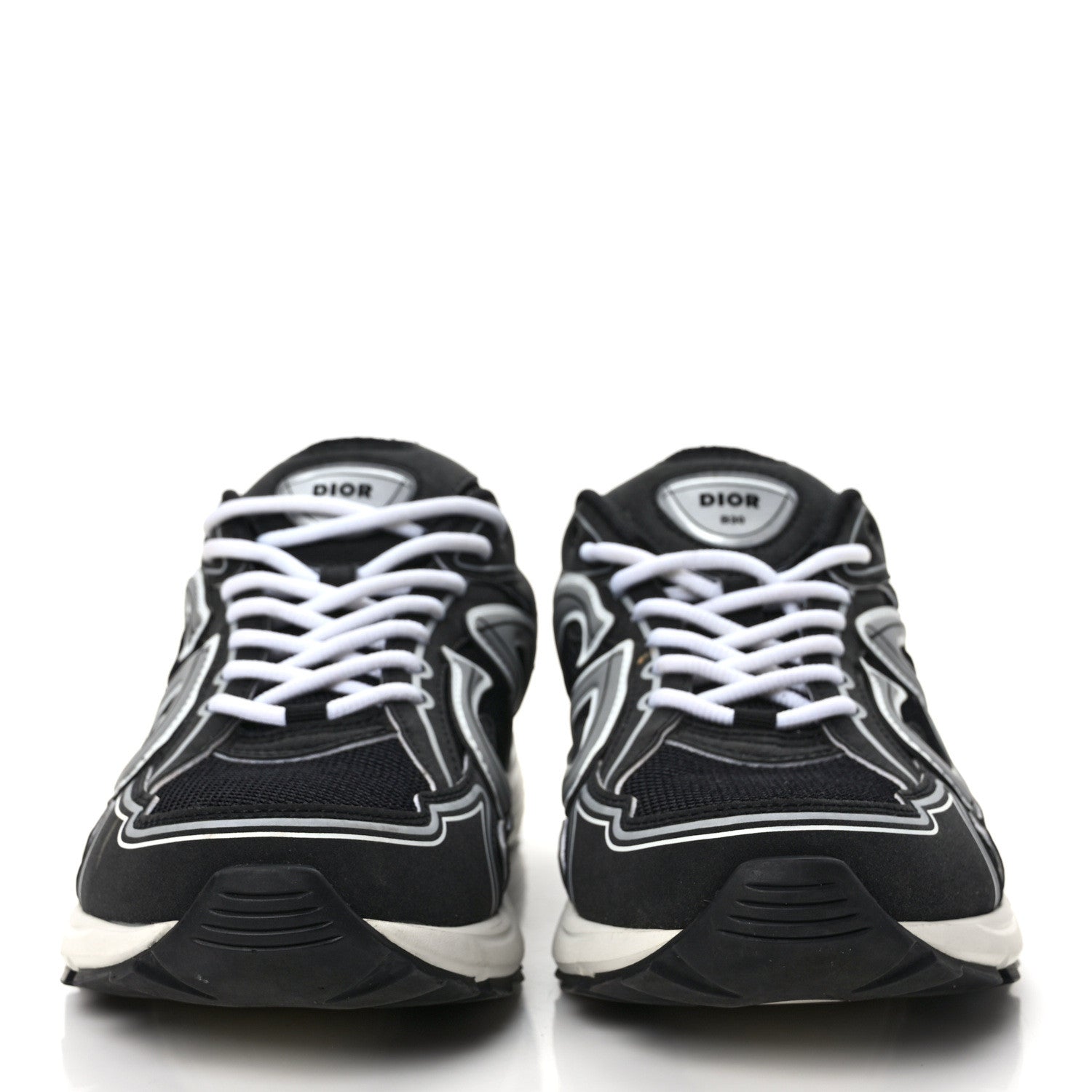 Christian Dior Technical Mesh Calfskin Mens B30 Sneakers 42 Black White 2 of 11