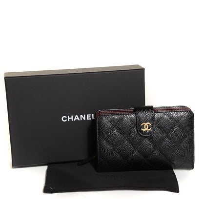 Chanel Caviar Quilted Zipped Pocket Wallet Black 5 of 9