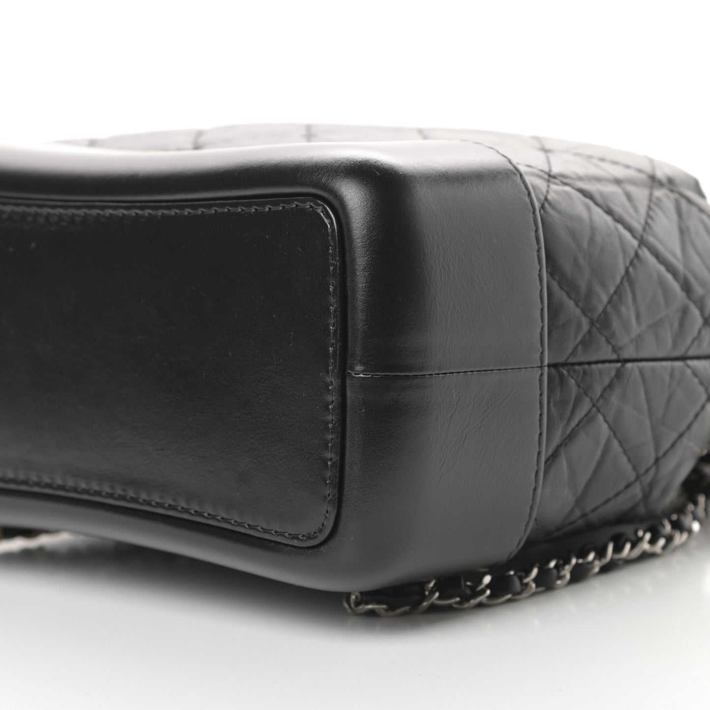 Aged Calfskin Quilted Small Gabrielle Backpack Black