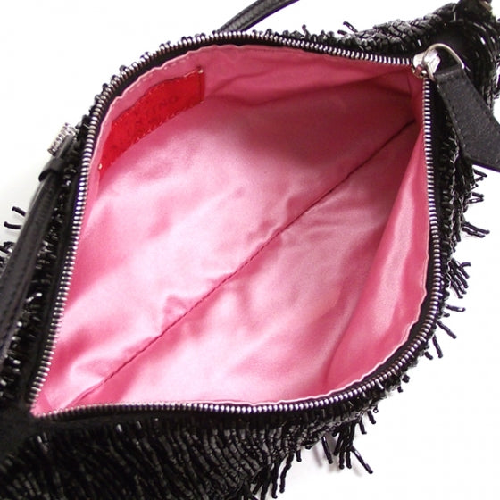 Beaded Flapper Pochette Black