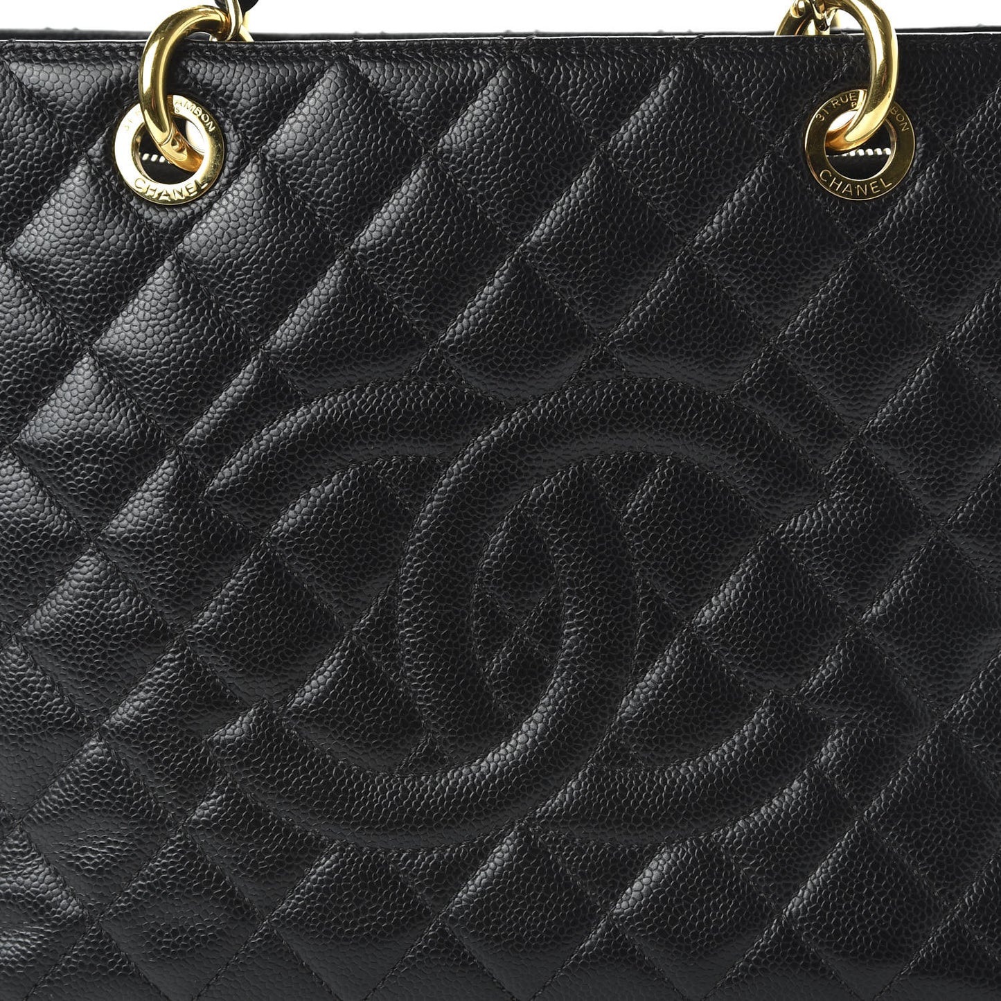 Caviar Quilted Grand Shopping Tote GST Black