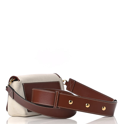 Burberry Cotton Canvas Horseferry Print Small Crossbody Bag White Tan 2 of 4