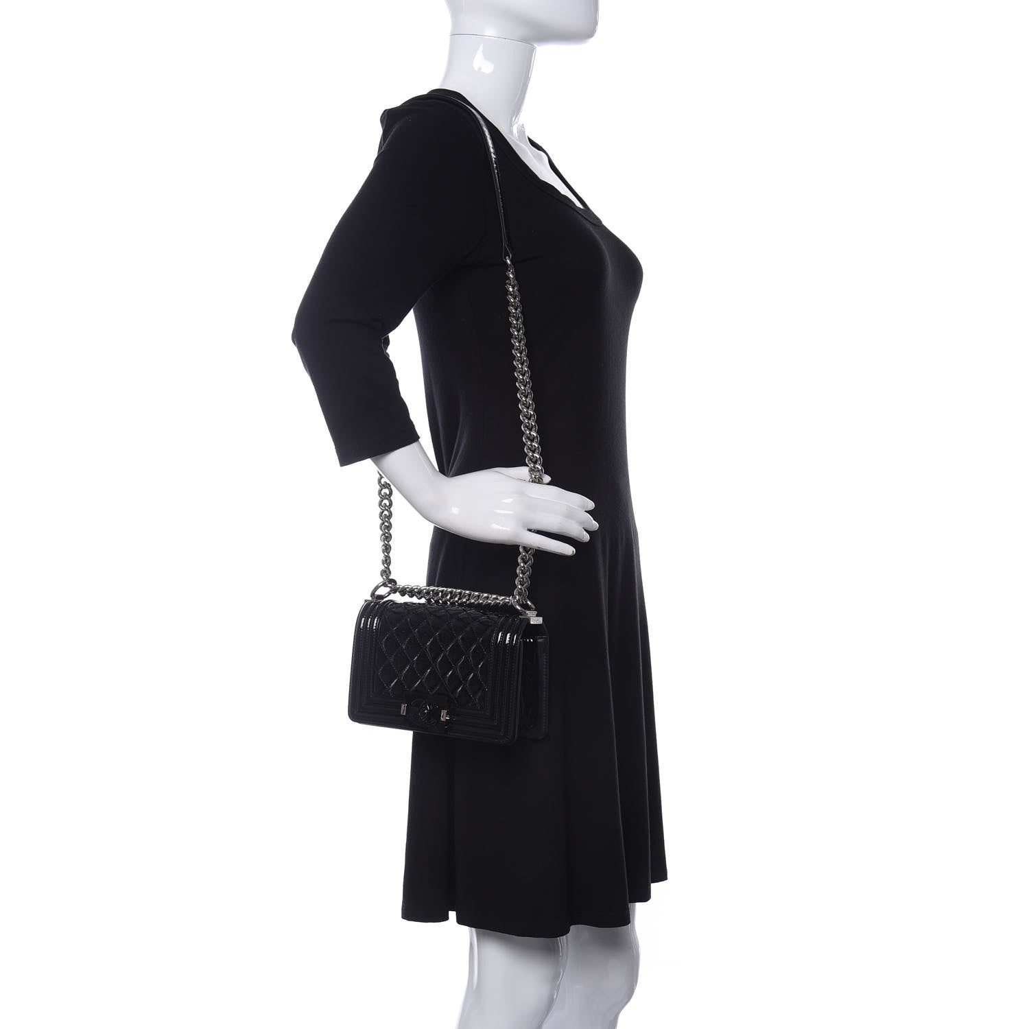 Chanel Patent Calfskin Quilted Small Boy Flap Black 2 of 13