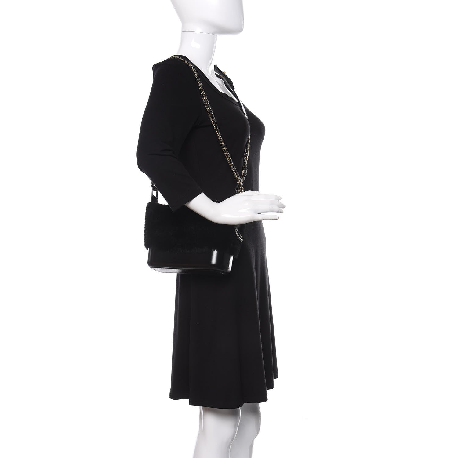 Chanel Shearling Small Gabrielle Hobo Black 2 of 10
