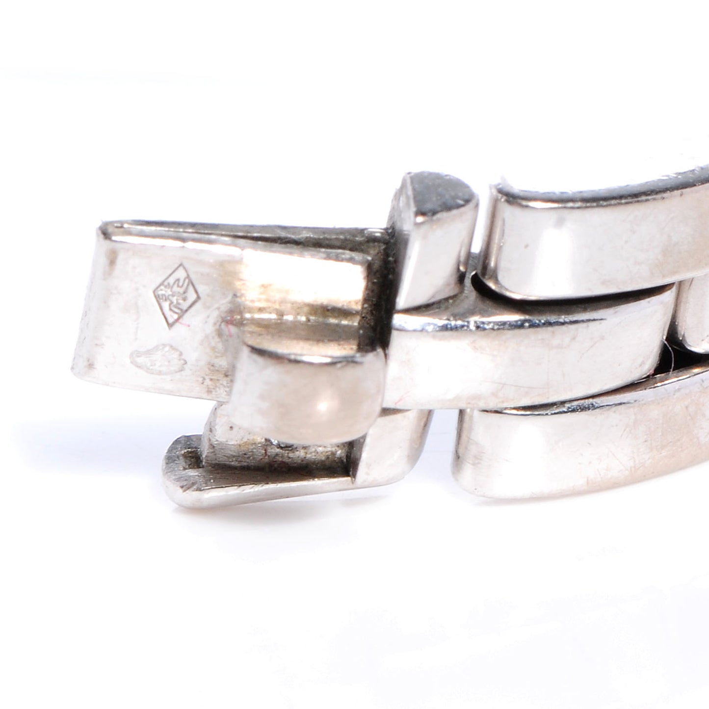 18k White Gold Panthere Maillon Three Row Bracelet