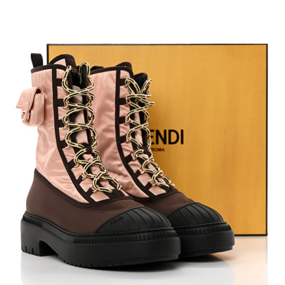 Fendi Nylon Baguette Domino 50mm Biker Boots 41 Baby Pink Nolita 12 of 12