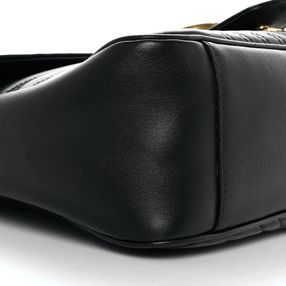 Gucci Calfskin Matelasse Large GG Marmont Shoulder Bag Black 8 of 9
