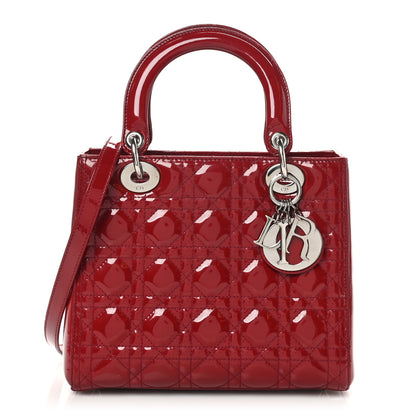 Christian Dior Patent Cannage Medium Lady Dior Red 1 of 11
