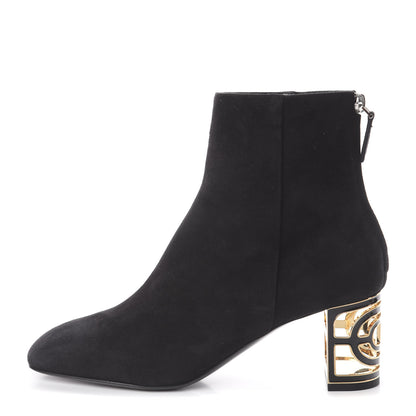 Hermes Suede Goatskin Womens Absolute Ankle Boots 37 Black 1 of 7