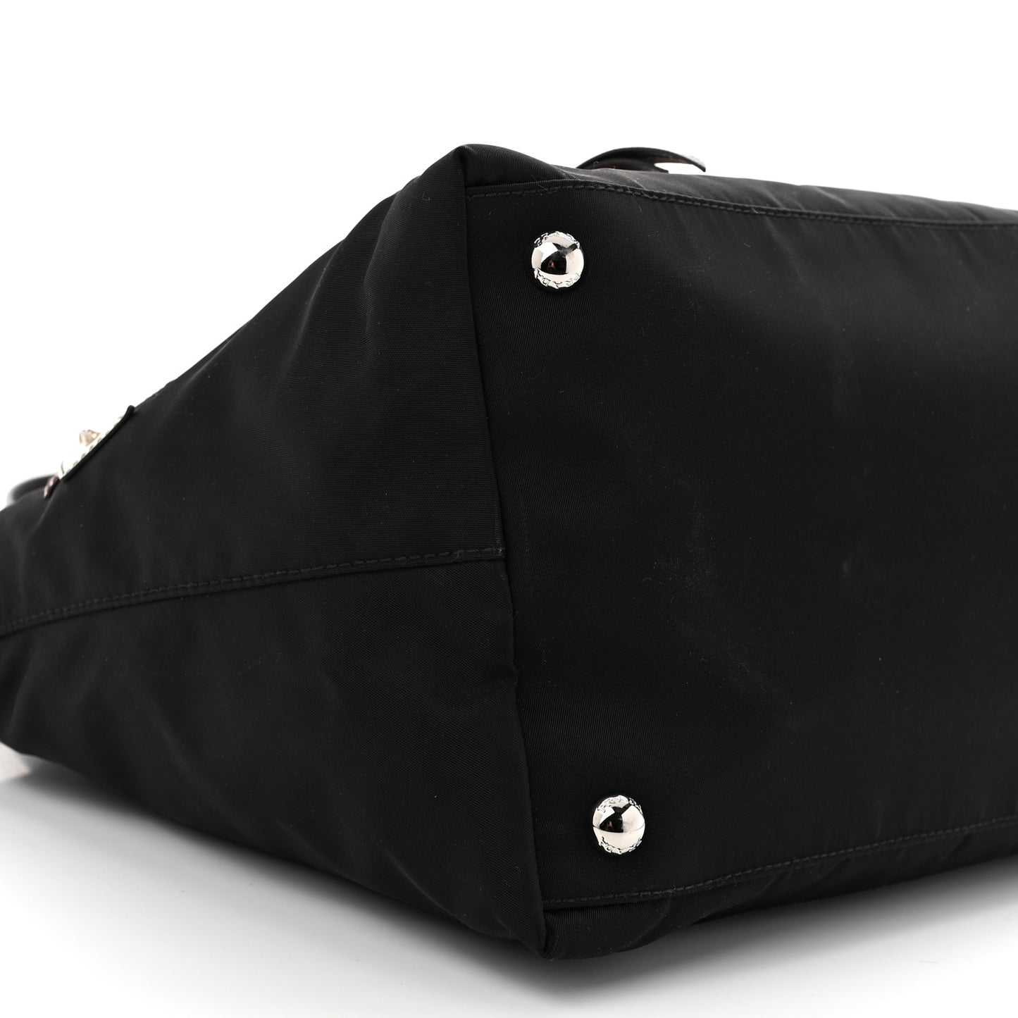 Nylon Tessuto Saffiano Robot Tote Bag Black Petal