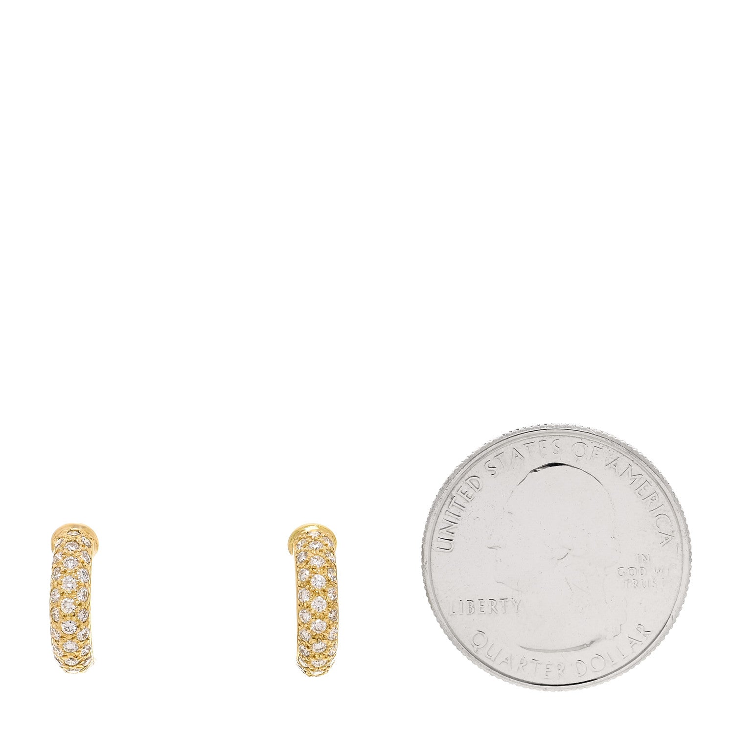 Cartier 18K Yellow Gold Diamond Etincelle De Cartier Hoop Earrings 2 of 4