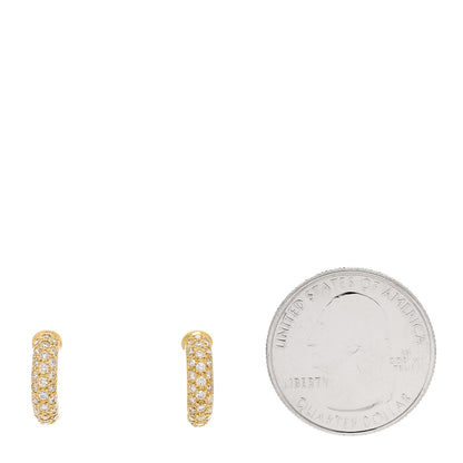 Cartier 18K Yellow Gold Diamond Etincelle De Cartier Hoop Earrings 2 of 4