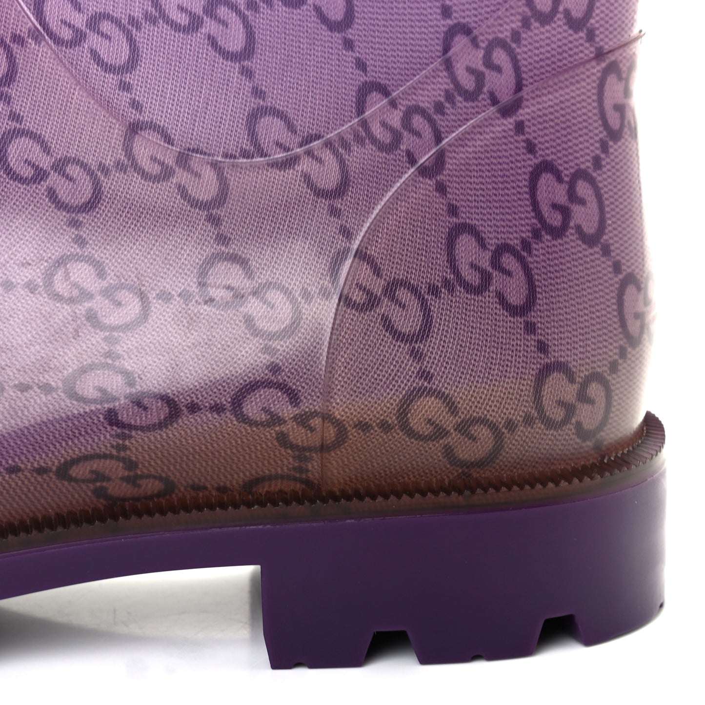 Rubber Monogram Edinburg Rain Boots 36 Transparent Grape Royal