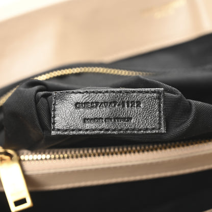 Saint Laurent Calfskin Matelasse Large Loulou Monogram Chain Satchel Dark Beige 7 of 10