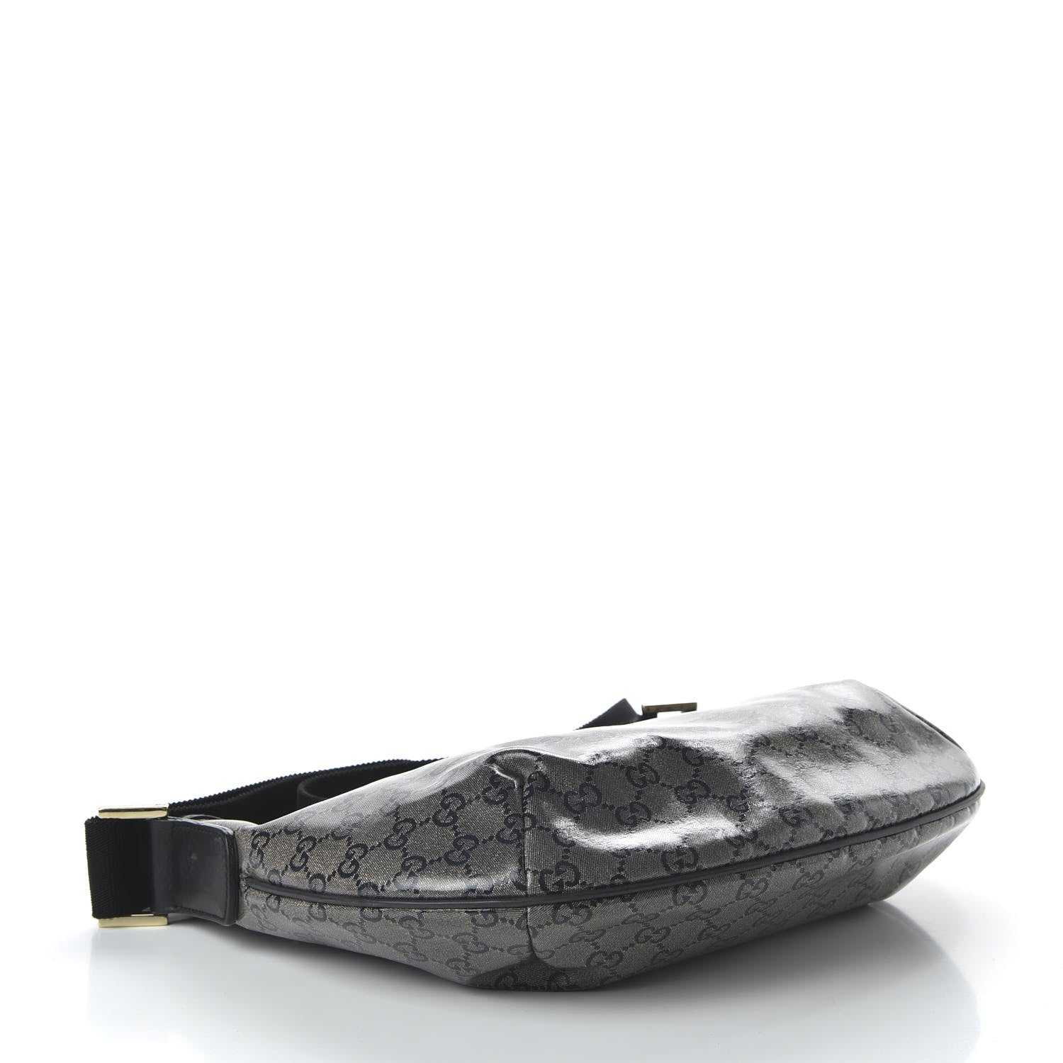 Gucci Crystal Monogram Medium Half Moon Hobo Black 4 of 10