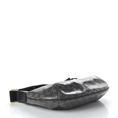 Gucci Crystal Monogram Medium Half Moon Hobo Black 4 of 10
