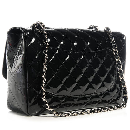Chanel Glitter Patent Jumbo Single Flap Black 4 of 9