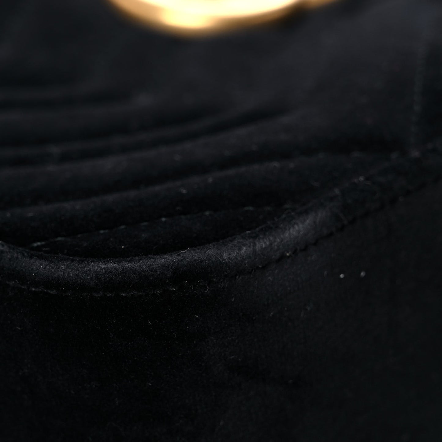Velvet Matelasse Small GG Marmont Chain Shoulder Bag Black