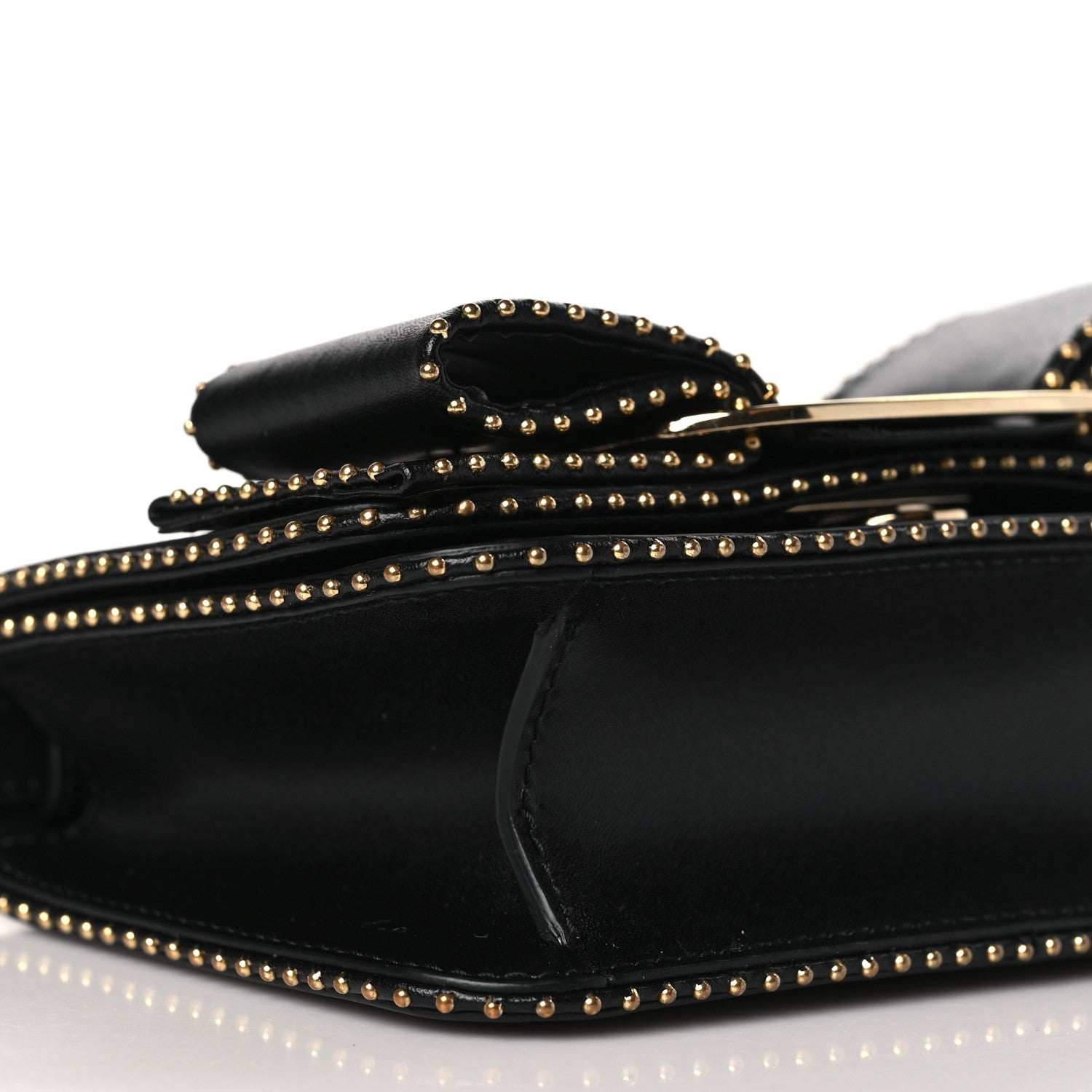 Salvatore Ferragamo Calfskin Studded Mini Vara Bow Rainbow Crossbody Bag Black 7 of 8