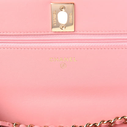 Chanel Lambskin Quilted Trendy CC Wallet On Chain WOC Pink 5 of 12