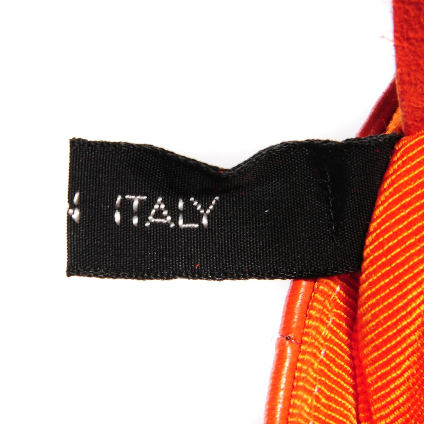 Lambskin Square Stitched Micro Flap Orange